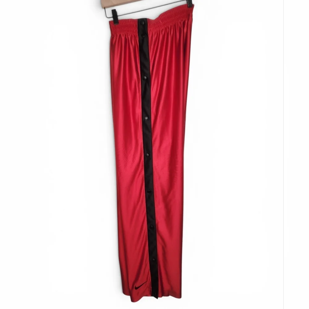Nike 1990s Basketball Tearaway Dazzle Vintage Warm-Up Track Pants in Red Size L